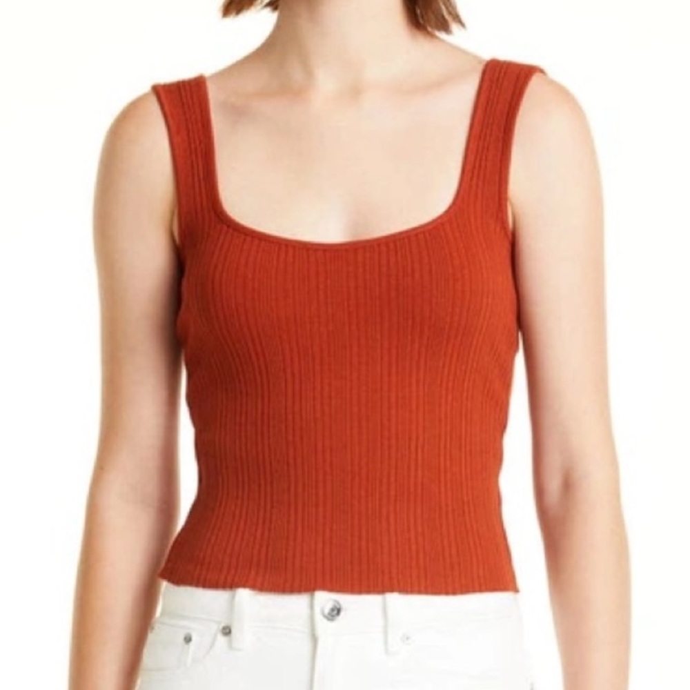 Vince Square Neck Rib Tank Top